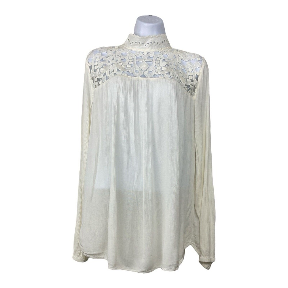 Womens Lace Blouse Victoria Retro Pioneer Y2K Country Feminine Fairy‎ Peasant